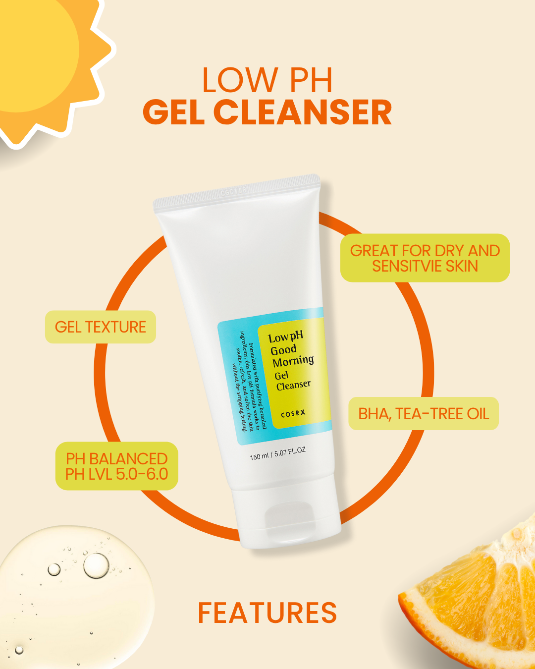 COSRX - Low pH Good Morning Gel Cleanser